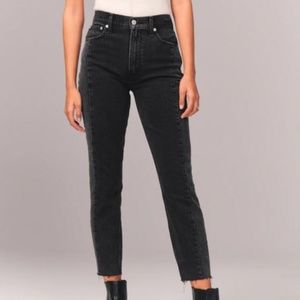 Abercrombie High Rise Mom Fit Cut Off Jeans